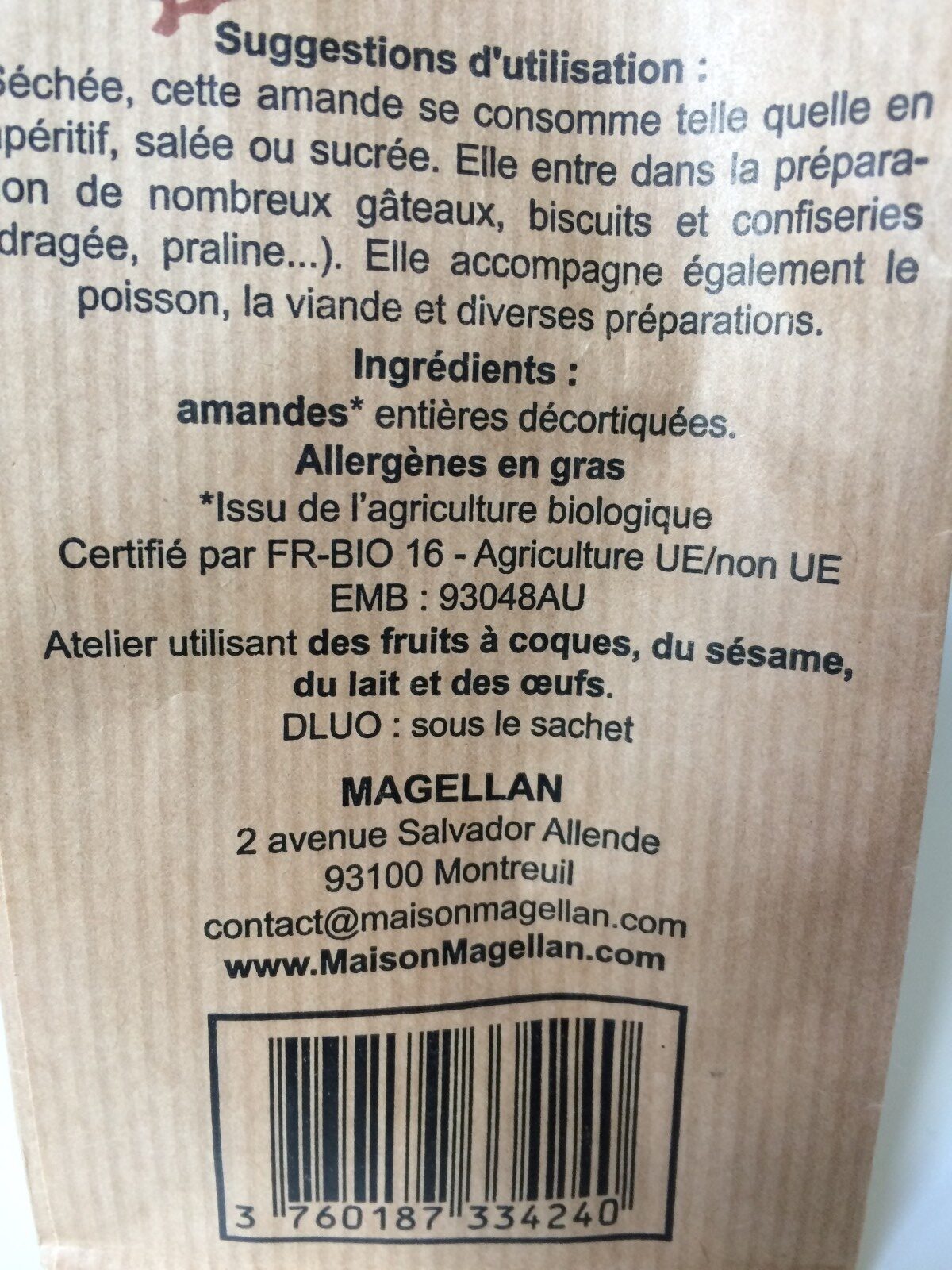 Amandes décortiquées - Ingredients - fr