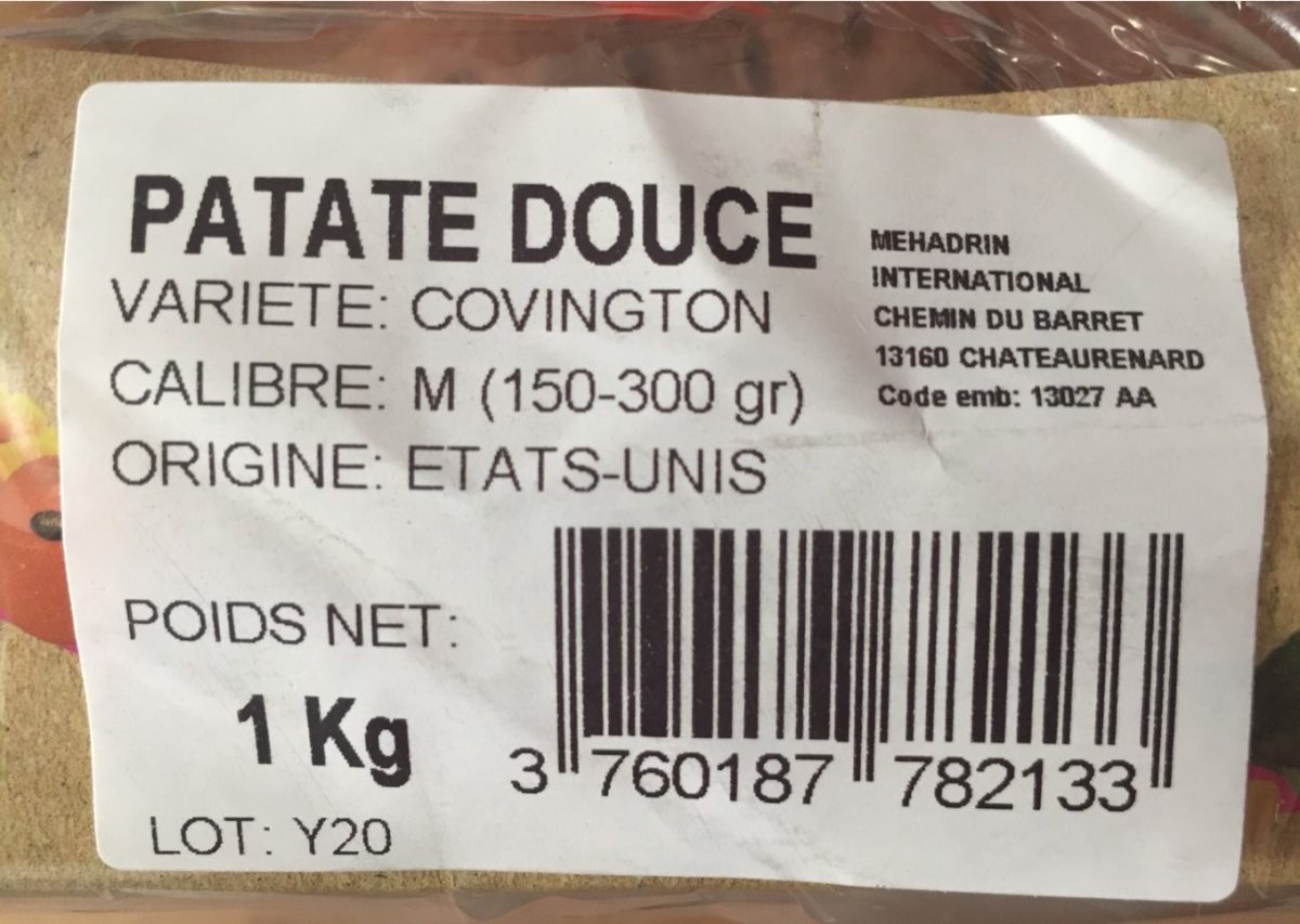 Patate douce - Ingredients - fr