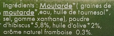 Moutarde Bio Saveur Framboise Et Hibiscus 130 Gr - Ingredientes - fr
