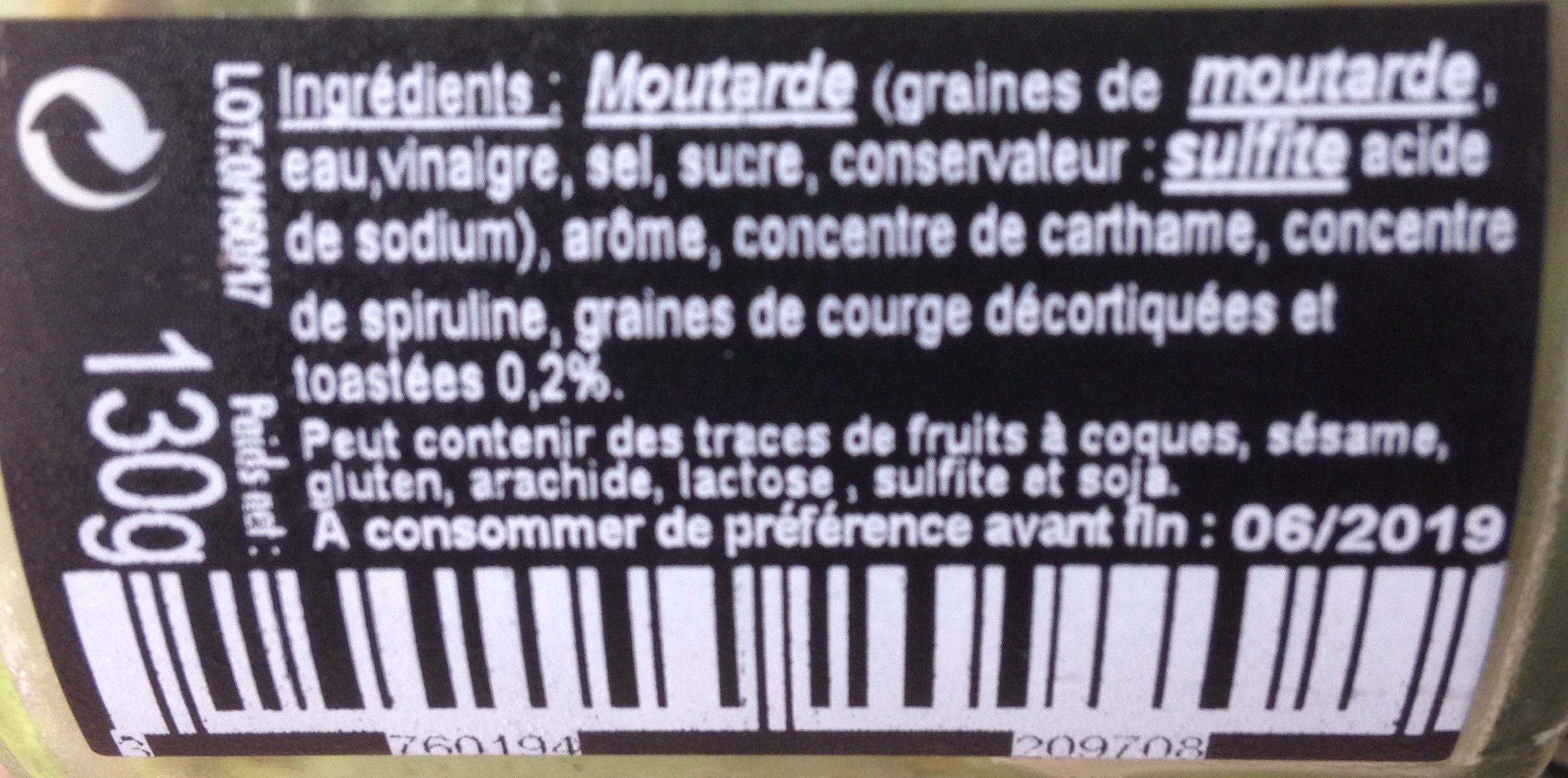 Moutarde pistache et graines de courges toastées - Ingredients - fr