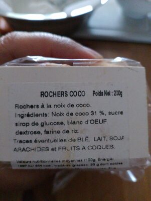Rocher coco - Ingredients