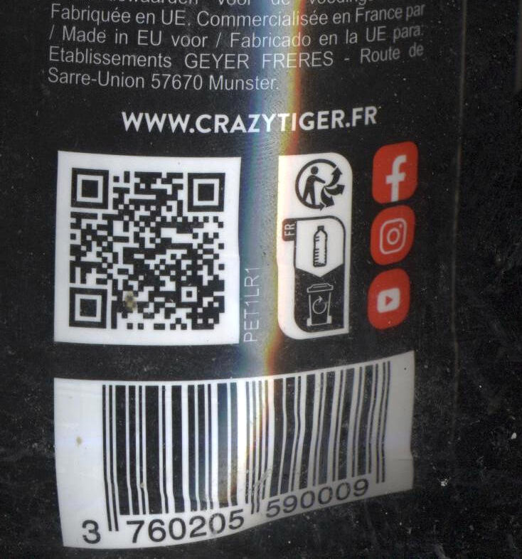 Crazy Tiger - Original - Instruction de recyclage et/ou informations d'emballage