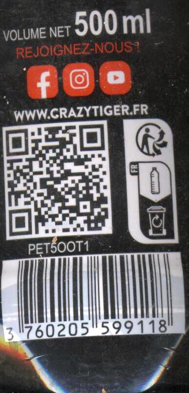 Crazy Tiger - Saveur Tropical - Instruction de recyclage et/ou informations d'emballage