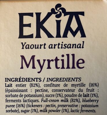 Yaourt Myrtille - Ingredients - fr