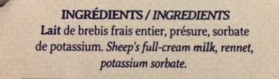 Caillé de brebis - Ingredients - fr