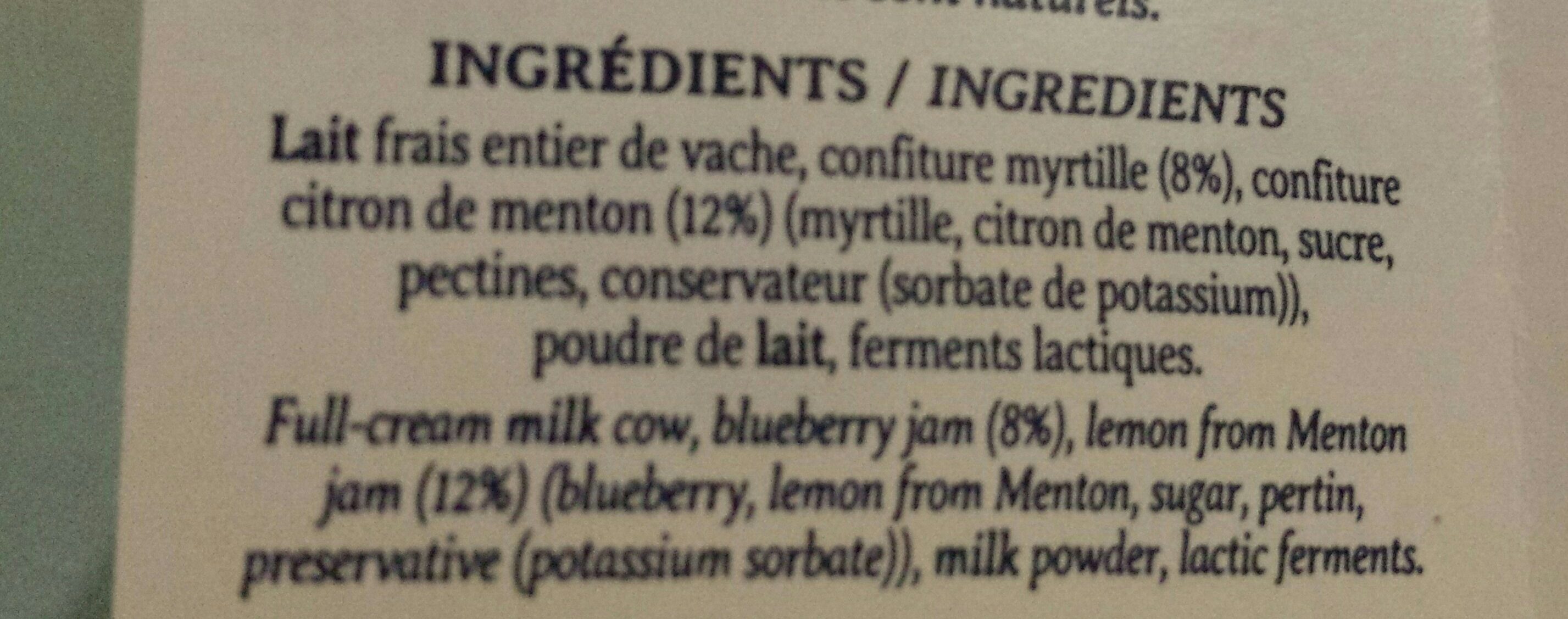 Ekia myrtille citron de menton - Ingredients - fr