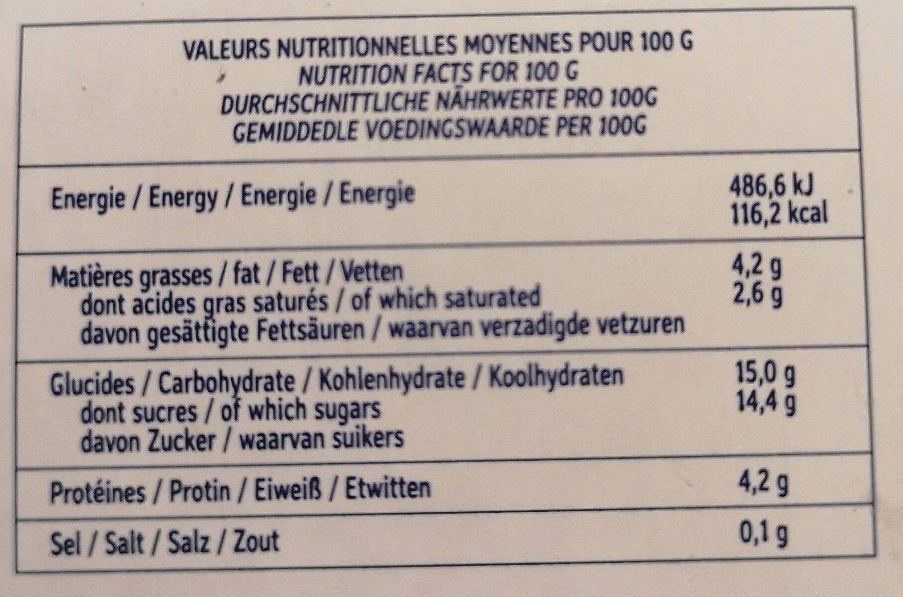 Ekia myrtille citron de menton - Nutrition facts - fr