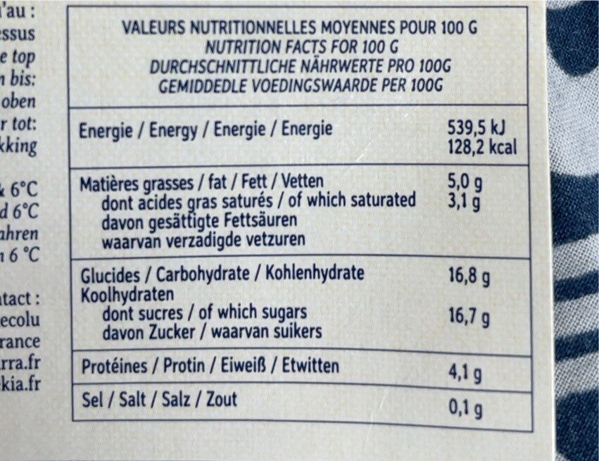 Douceur brebis 4 agrumes - Nutrition facts - fr