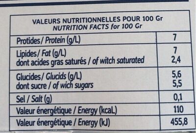 Fromage blanc artisanal - Nutrition facts - fr