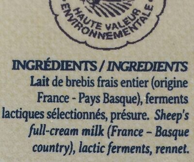 Faisselle de brebis - Ingredients - fr