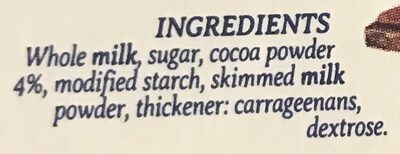 Creme dessert chocolat - Ingredients