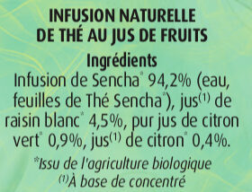 Thé Vert au Jus de Citrons - Ingrediënten - fr