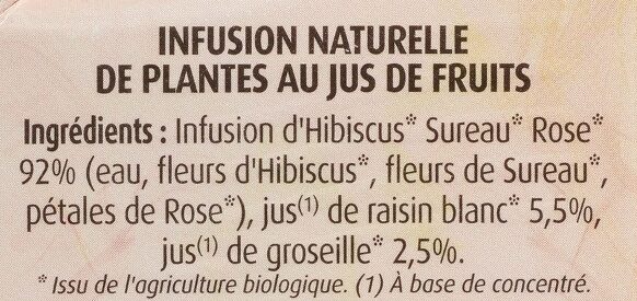 Hibiscus Sureau au Jus de Groseille - Ingredients - fr