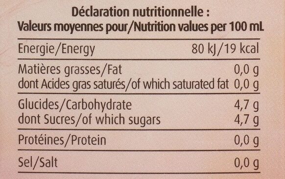 Hibiscus Sureau au Jus de Groseille - Nutrition facts - fr