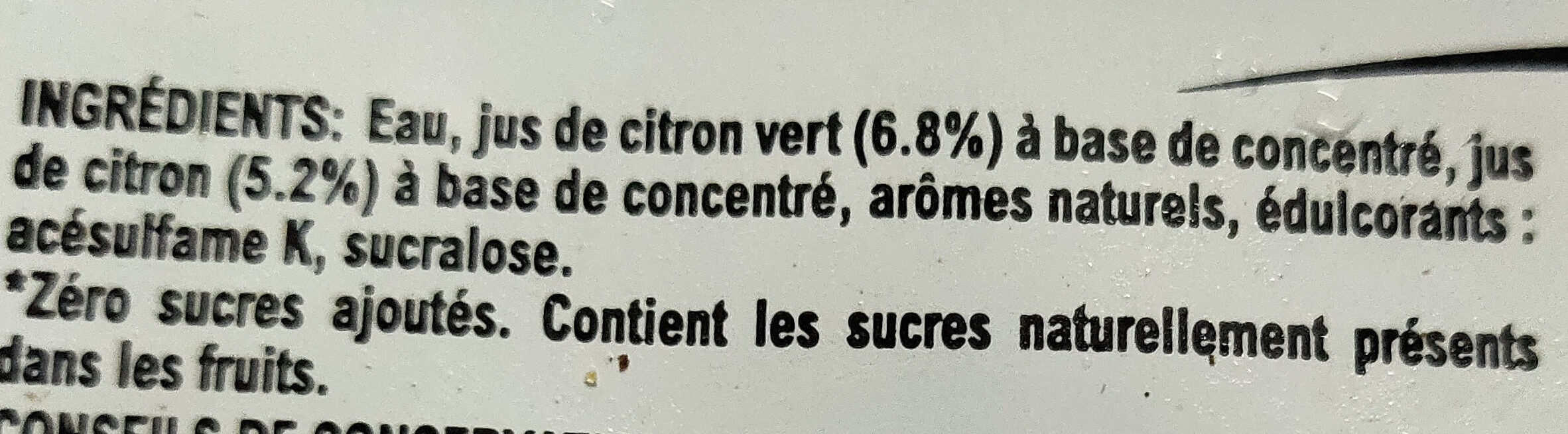 Mojito zéro sans alcool - Ingredients - fr