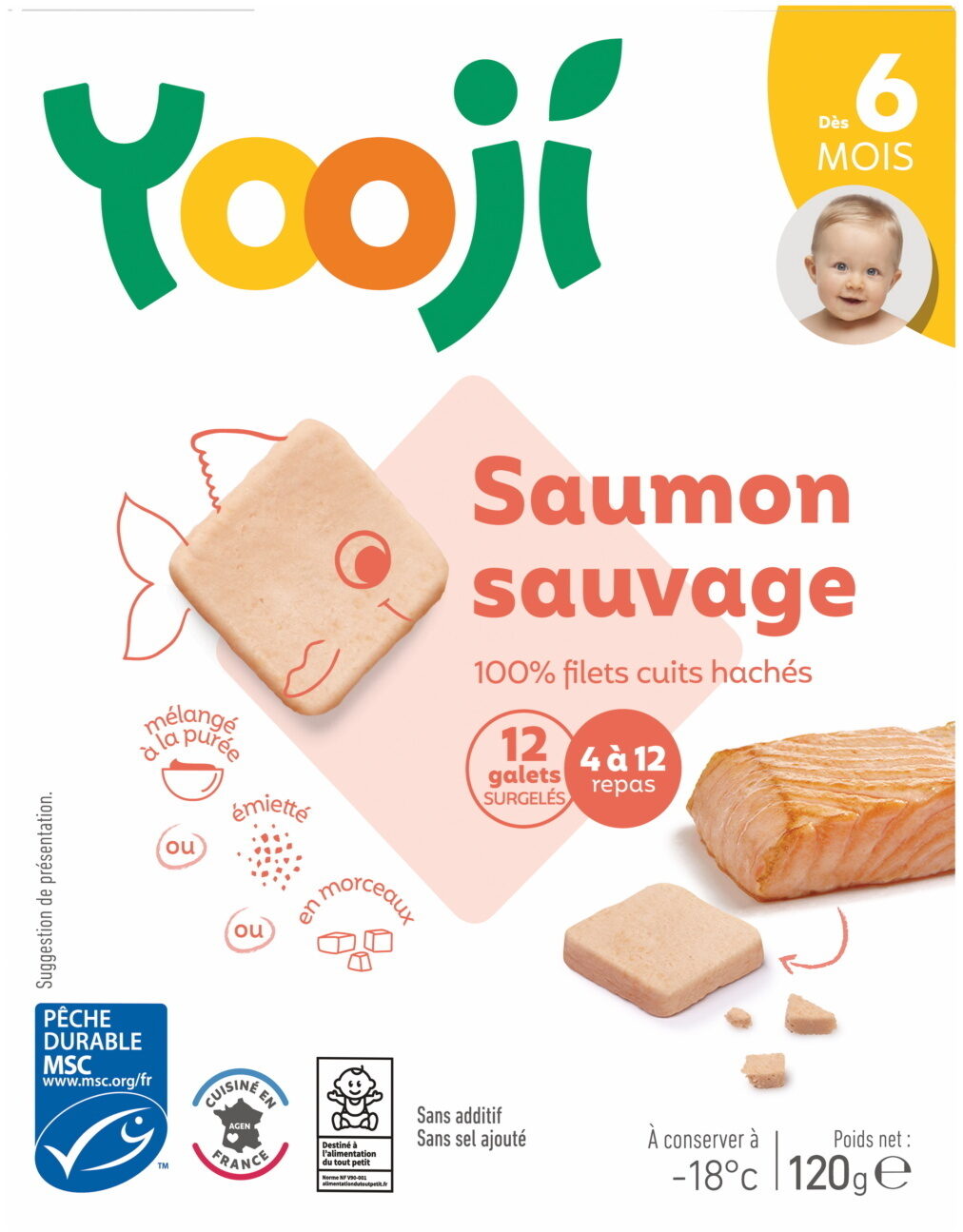 Hachés de saumon sauvage - 16 galets - نتاج - fr