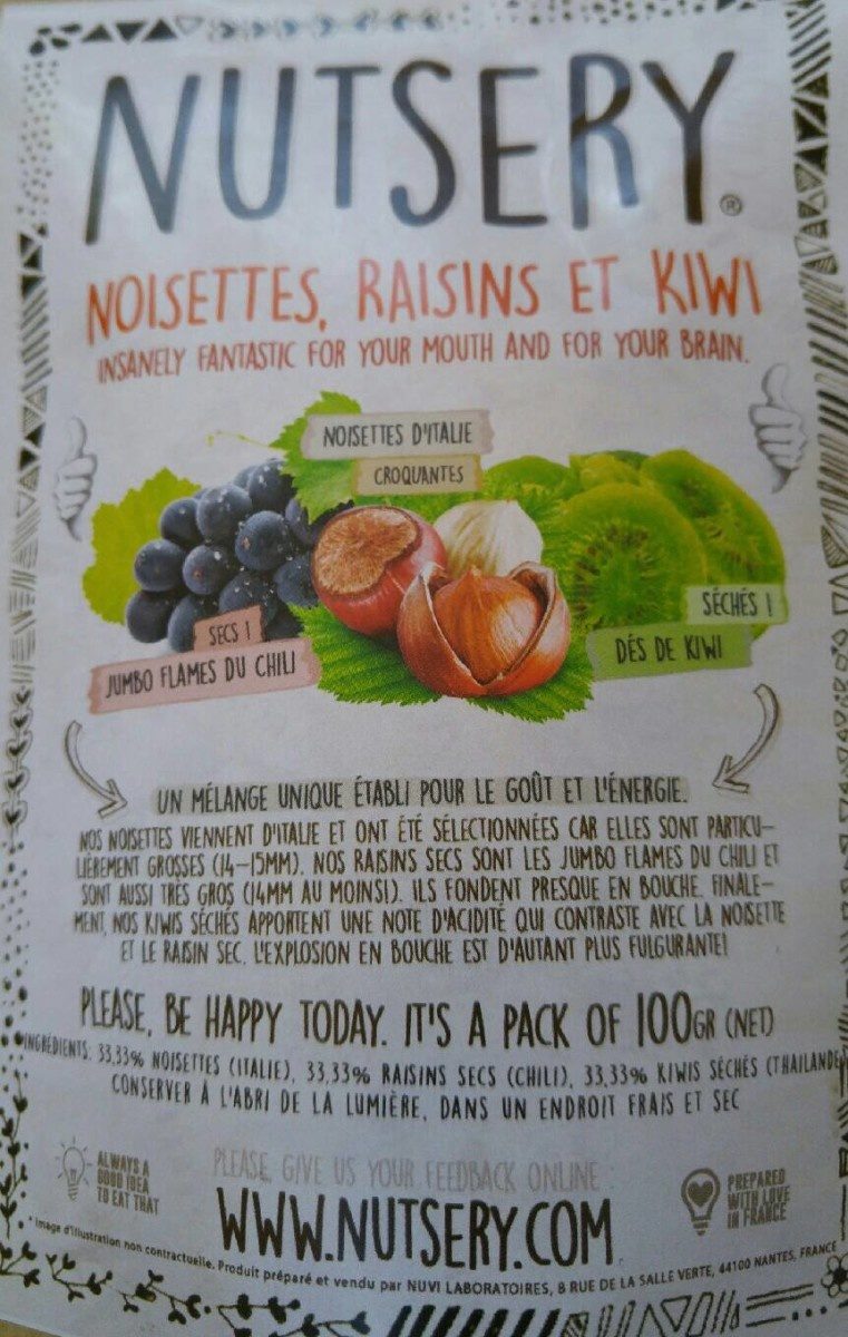 Noisettes Raisins et kiwi - Produit
