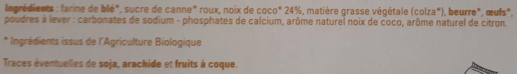 Sablés à la noix de coco saveur citron - Ingredients - fr