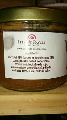 Pâte à tartiner chocolat-noisette - المكونات - fr