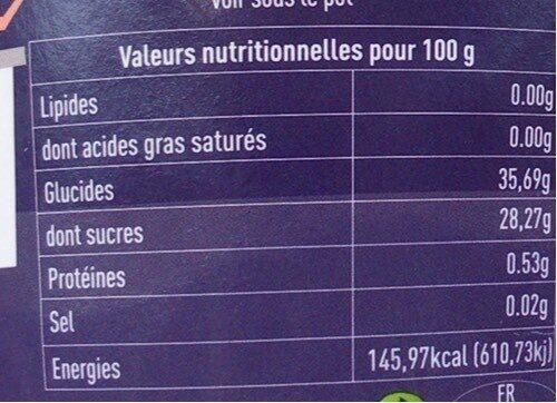 Glace sorbet Cassis Bio - Nutrition facts - fr