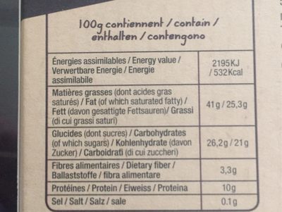 Noir 70 % Éclats de cacao - 营养成分 - fr