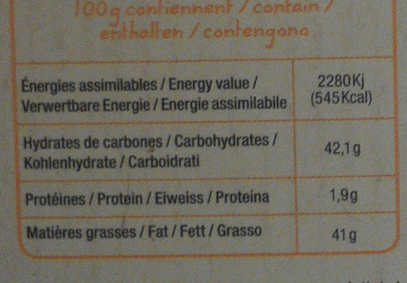 Noir 70% caramel beurre salé - Nutrition facts - fr