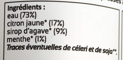 Citronnade agave menthe - Ingredients - fr