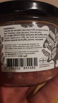 Sanglier sauvage à la truffe d'été - Ingrediënten - fr