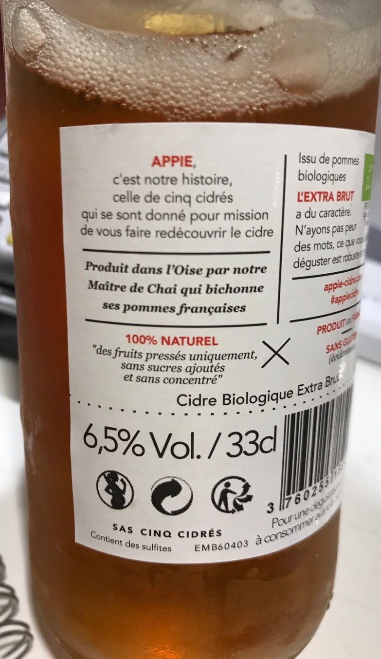 Cidre l'Extra brut bio - Product - fr