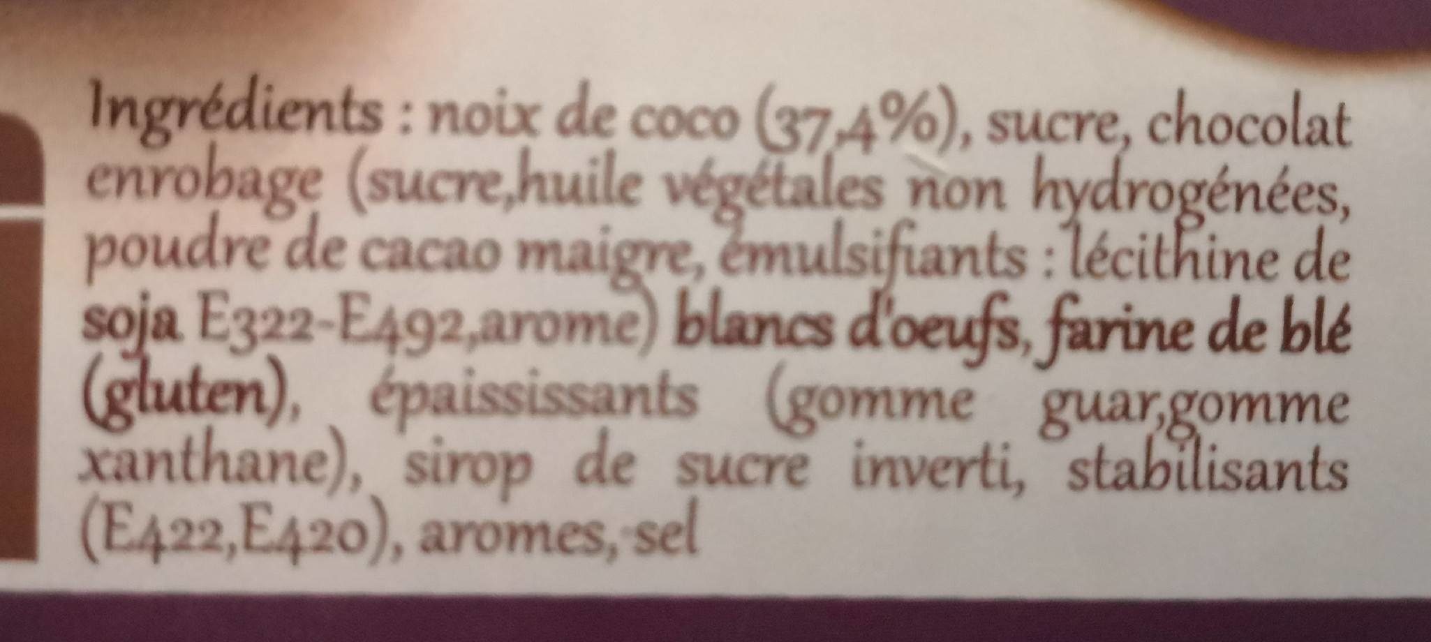 Rochers noix de coco chocolat - Ingredients - fr