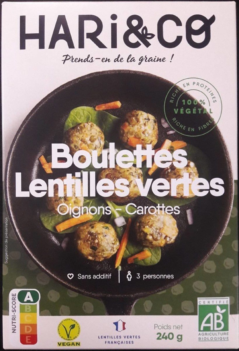 Boulettes Lentilles vertes - Oignons - Carottes - Produkt - fr