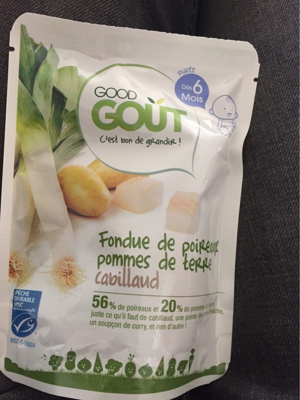 Fondue de poireaux, pommes de terre, Cabillaud-Good Gout-190g - Product - fr