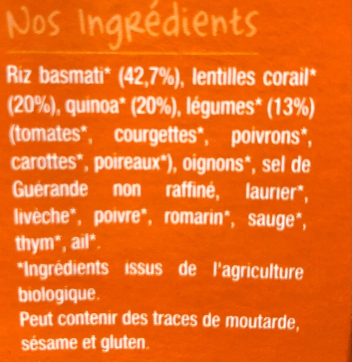 Quinoa bio - Ingredientes - fr