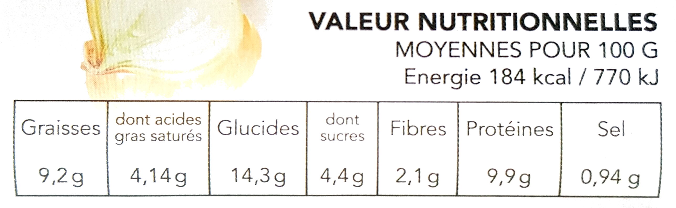Lasagne bolognaise 100% pur bœuf origine France - حقائق غذائية - fr