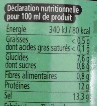 Véritable tamari - sauce de soja - Tableau nutritionnel