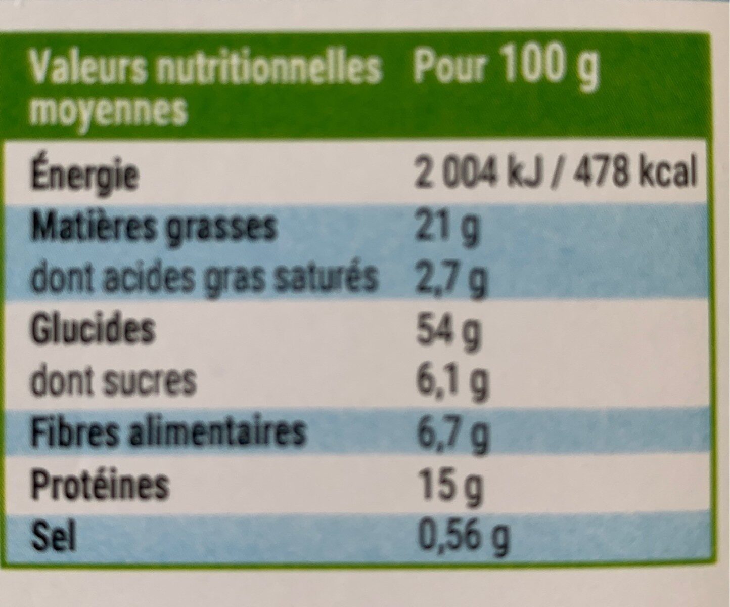 NoCOé Crackers Romarin - Nutrition facts - fr