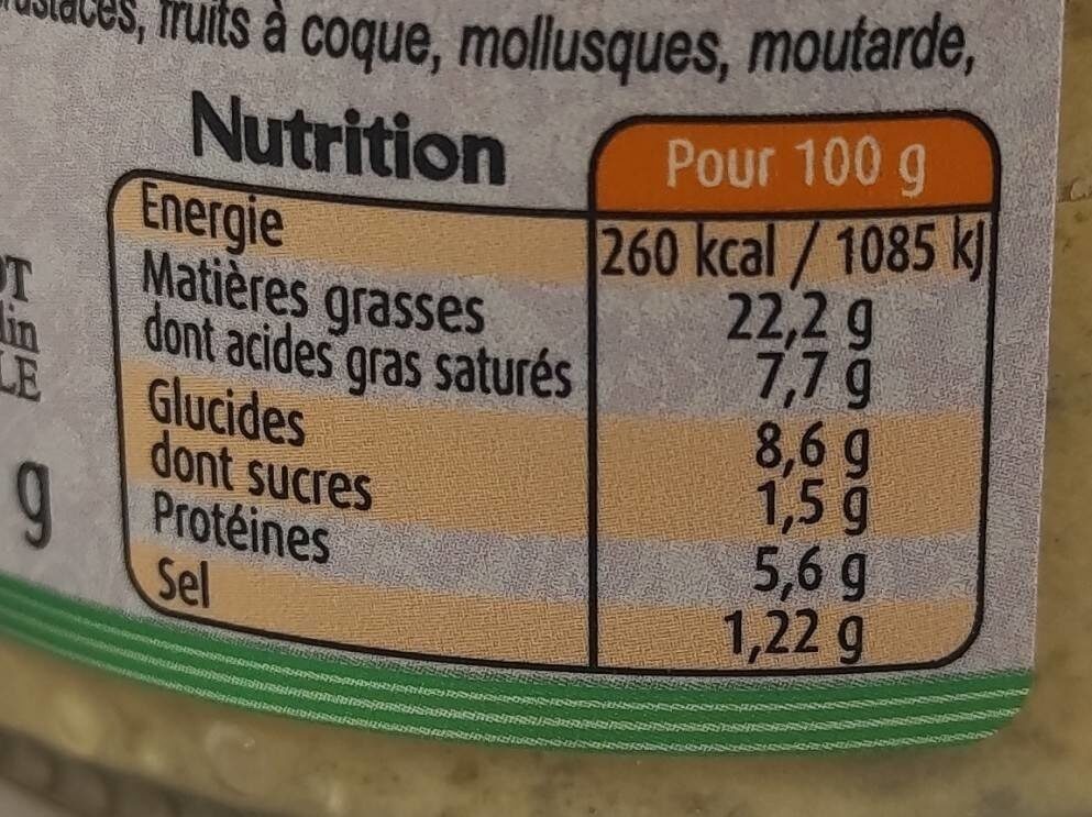 Houmous Bio Graines & Citron - Nutrition facts - fr