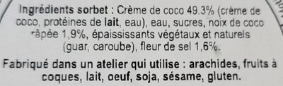 Sorbet noix de coco - Ingredients - fr