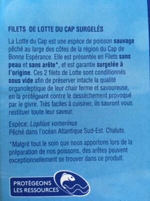 Filets de lotte du Cap - Ingredients - fr