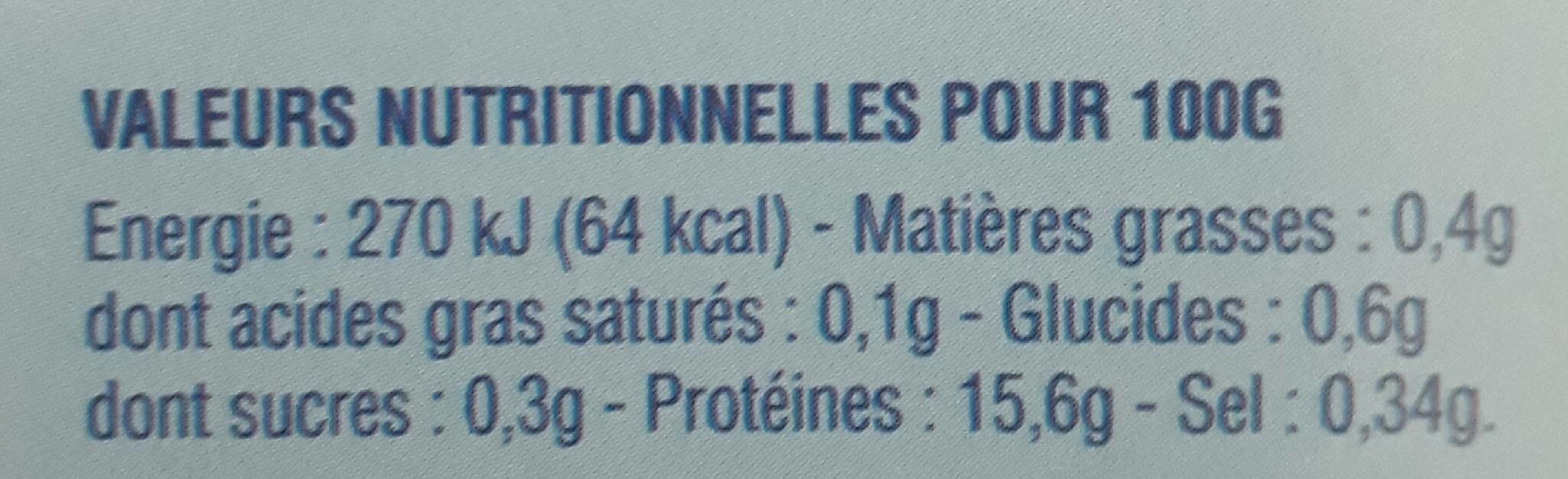 Filets de lotte du Cap - Nutrition facts - fr
