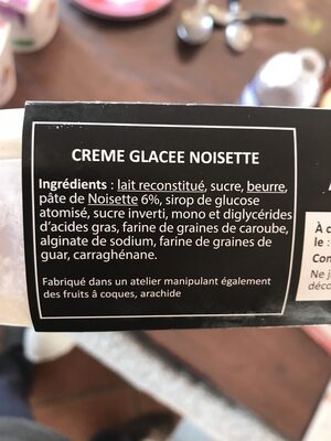 Creme glacee noisette - Ingredienser - fr