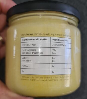 GHEE beurre clarifié - حقائق غذائية - fr