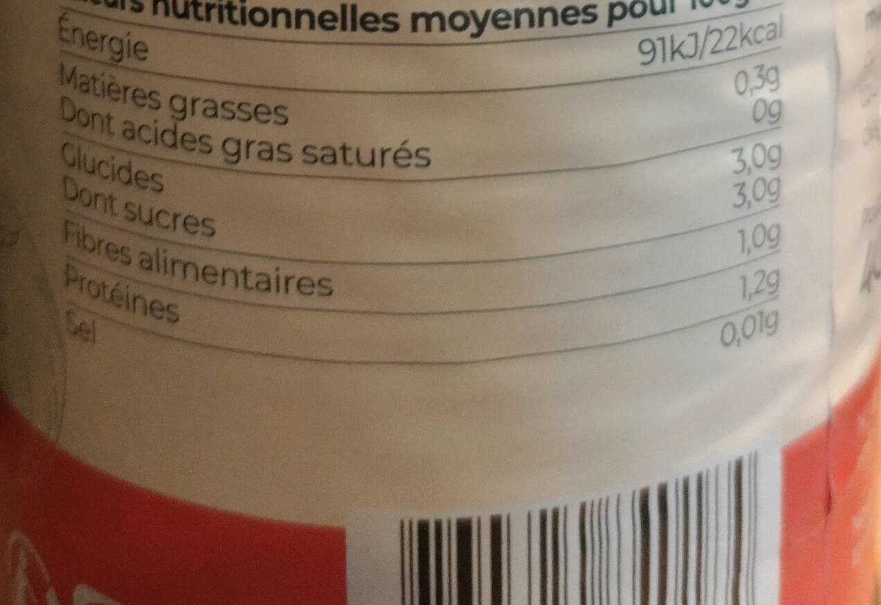 Tomates Pelées Bio - Voedingswaarden - fr