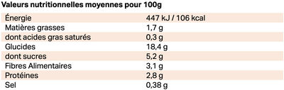 Maïs Doux du Sud-Ouest Bio - Voedingswaarden - fr