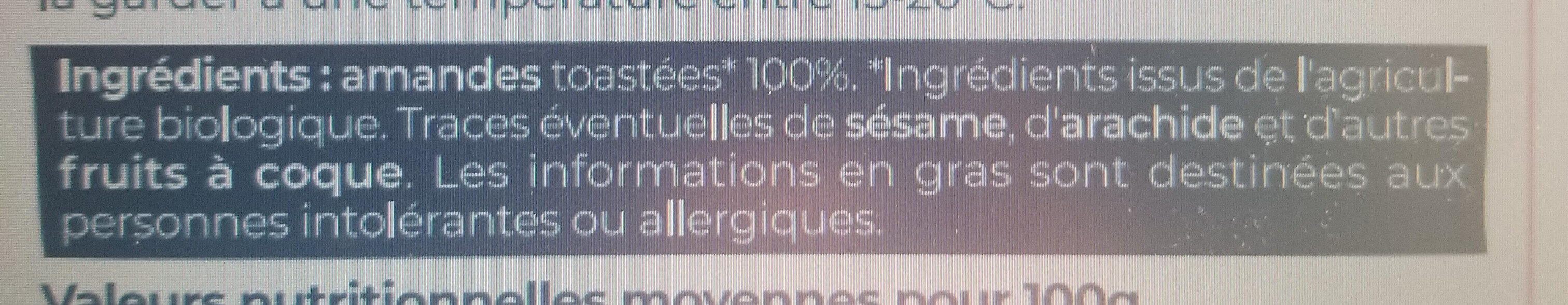 Purée 100% Amandes Complètes Bio - Ingrediënten - fr
