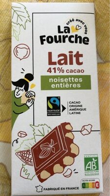 Chocolat au Lait 41% Noisettes Entières Bio et Equitable - Product - fr