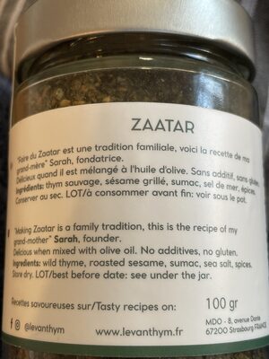 Zaatar - Ingrediënten - fr