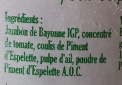L'espenade - Ingredients - fr