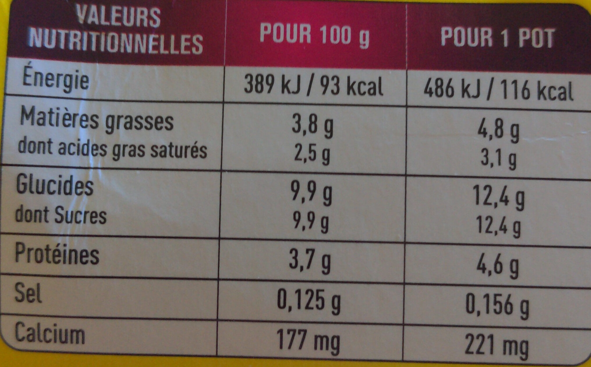Yaourt Bio Citron - Nutrition facts - fr