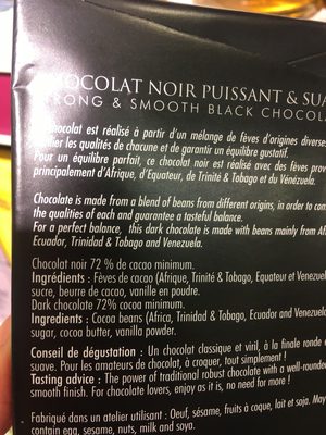 Chocolat noir - Ingrédients
